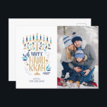 Cartão Postal De Festividades Festivo Menorah Happy Hanukkah<br><div class="desc">Festivo Menorah Happy Hanukkah Foto design de Férias.</div>