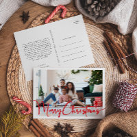 Festivo Red Script Feliz Ano De Natal Em Revisão