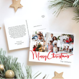 Cartão Postal De Festividades Festivo Red Script Feliz Natal 5 Foto