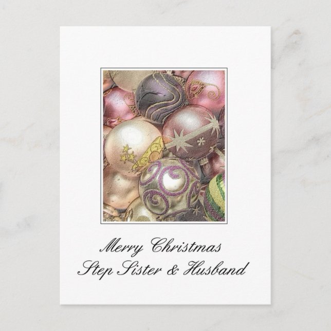 Cartão Postal De Festividades Ficha de Natal Feliz para a Irmã e Marido (Frente)