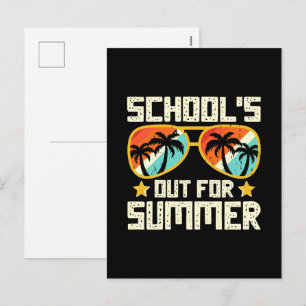 Cartão Postal De Festividades Fim das Aulas Para o Verão