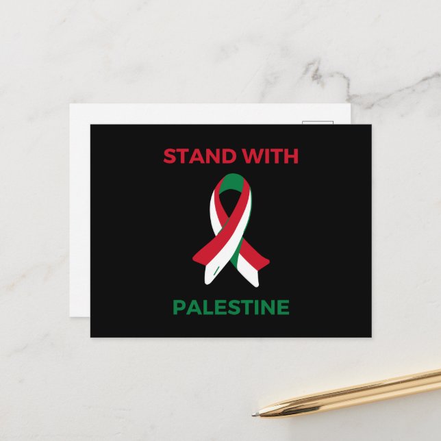 Cartão Postal De Festividades Fique com a Palestina (Frente/Verso In Situ)