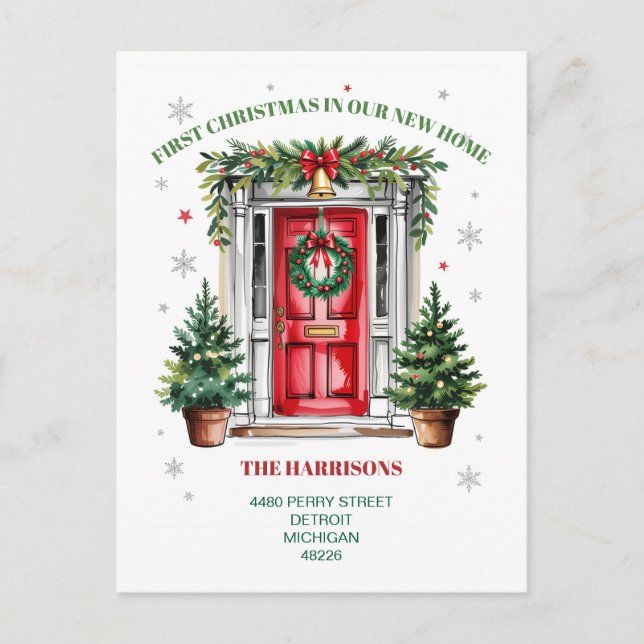 Cartão Postal De Festividades First  Christmas New House  (Frente)