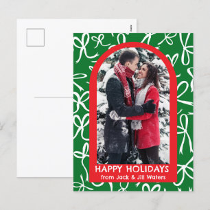 Cartão Postal De Festividades Fitas Arcos Arca de FOTO PERSONALIZADA de Natal