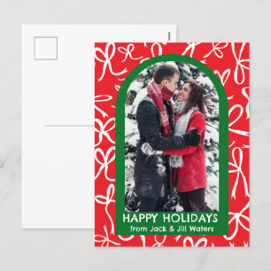 Cartão Postal De Festividades Fitas Arcos Arca de FOTO PERSONALIZADA de Natal