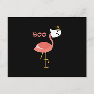 Cartão Postal De Festividades Flamingo Boo Ghost Funny Flamingo Animais Cujos