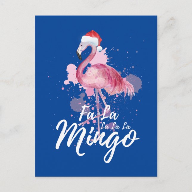 Cartão Postal De Festividades Flamingo cor-de-rosa festivo (Frente)