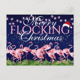 Cartão Postal De Festividades Flamingo, Feliz cor-de-rosa, que trava os Flamingo