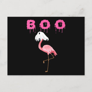 Cartão Postal De Festividades Flamingo Flamingo Boo Fantasma Halloween para Mu