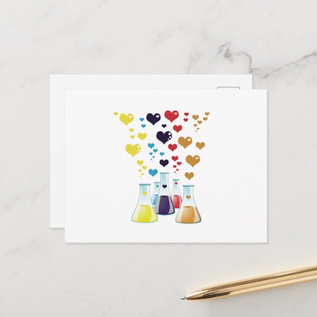 Cartão Postal De Festividades Flask, Erlenmeyer, Beaker, Química, Laboratório (Frente/Verso In Situ)