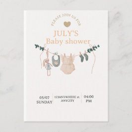 Cartão Postal De Festividades Flat Card BABY SHOWER