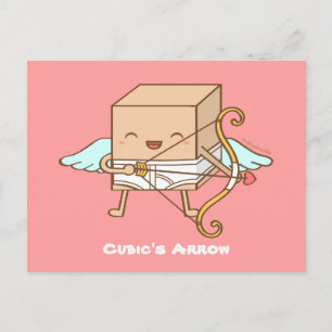 Cartão Postal De Festividades Flecha do Cupido Cúbico Fofo Dia dos Namorados Hum