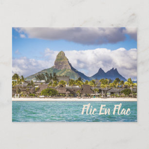 Cartão Postal De Festividades Flic en flac Maurícia praia Souvenir