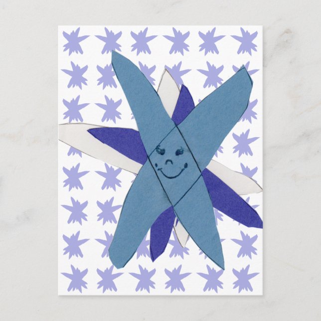 Cartão Postal De Festividades Floco de neve (Frente)