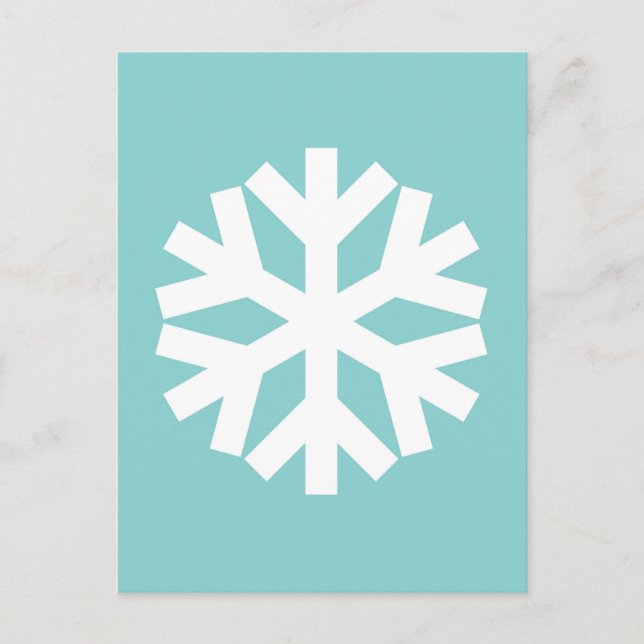 Cartão Postal De Festividades Floco de neve azul (Frente)