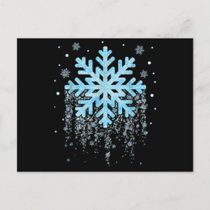 Cartão Postal De Festividades Floco de neve Natal de inverno