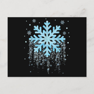 Cartão Postal De Festividades Floco de neve Natal de inverno