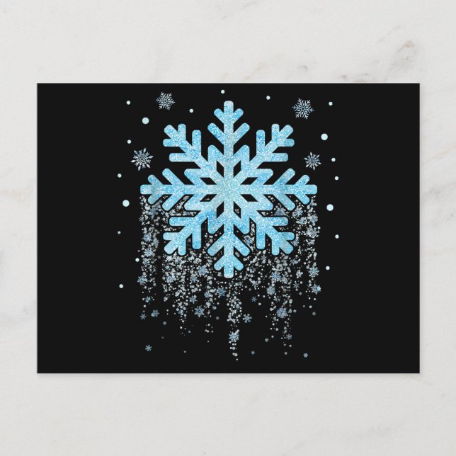 Cartão Postal De Festividades Floco de neve Natal de inverno (Frente)