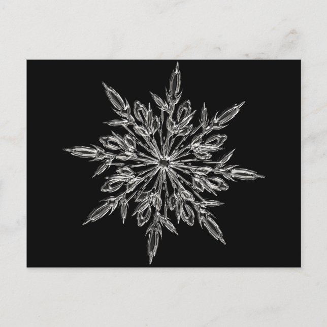 Cartão Postal De Festividades Floco de neve perfeito para o Natal (Frente)