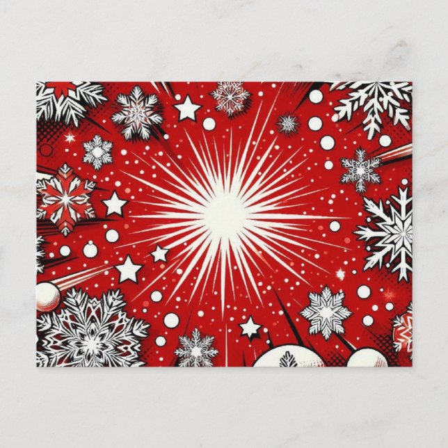 Cartão Postal De Festividades Flocos de neve (Frente)