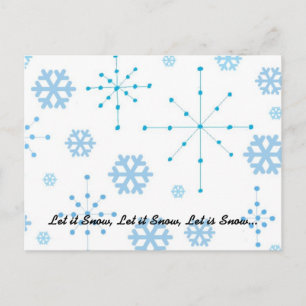 Cartão Postal De Festividades Flocos de Neve, Deixe Nevar