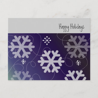 Cartão Postal De Festividades Flocos de Neve Roxos Bonitos