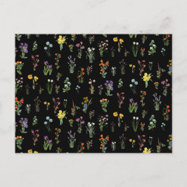 Cartão Postal De Festividades Flor de Água Preta Floral Botânico