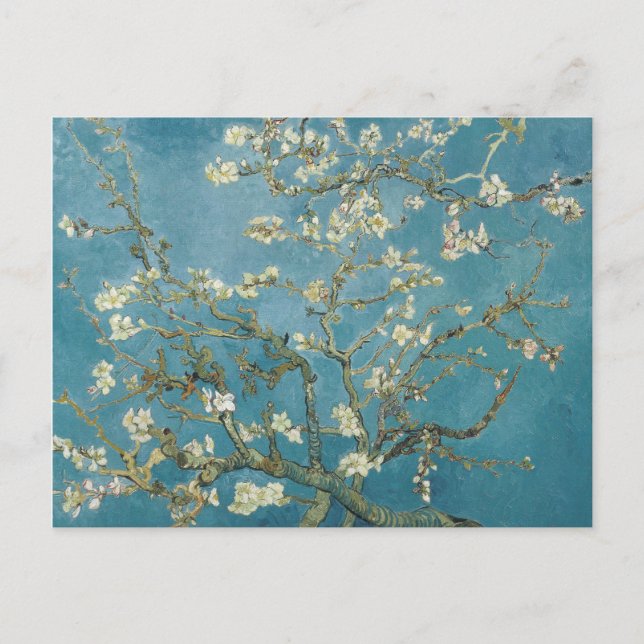 Cartão Postal De Festividades Flor de amêndoa de Vincent van Gogh (1890) (Frente)