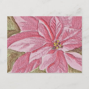 Cartão Postal De Festividades Flor de Natal Pintada de Poinsettia