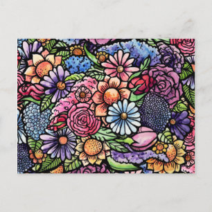 Cartão Postal De Festividades Flor de Primavera do Buquê
