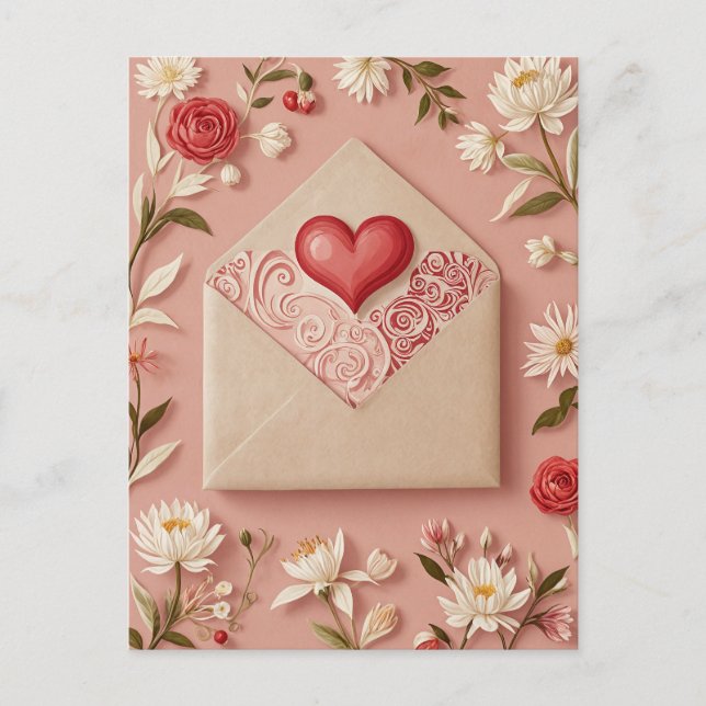 Cartão Postal De Festividades Floração do Dia dos Namorados (Frente)