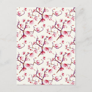 Cartão Postal De Festividades Floral Boêmiano Russo-Primavera Rosa Blush