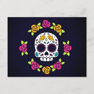 Cartão Postal De Festividades Floral Catrina Dia De Los Muertos