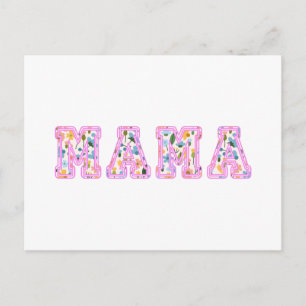 Cartão Postal De Festividades Floral Mama Retro Mãe Boho Mãe