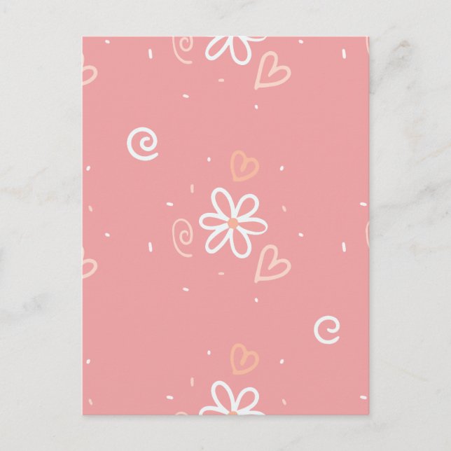 Cartão Postal De Festividades Floral mínimo (Frente)