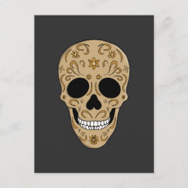 Cartão Postal De Festividades Floral Sugar Skull Dia de los Muertos