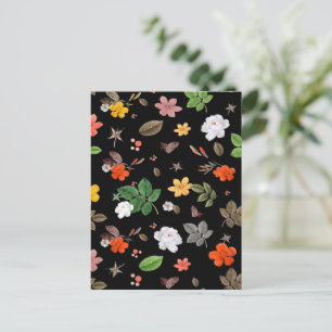 Cartão Postal De Festividades Flores Amarelas e Rosas Brancas 8