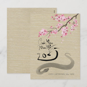 Cartão Postal De Festividades Flores Ano Novo Vietnamita da Cobra VHPostC