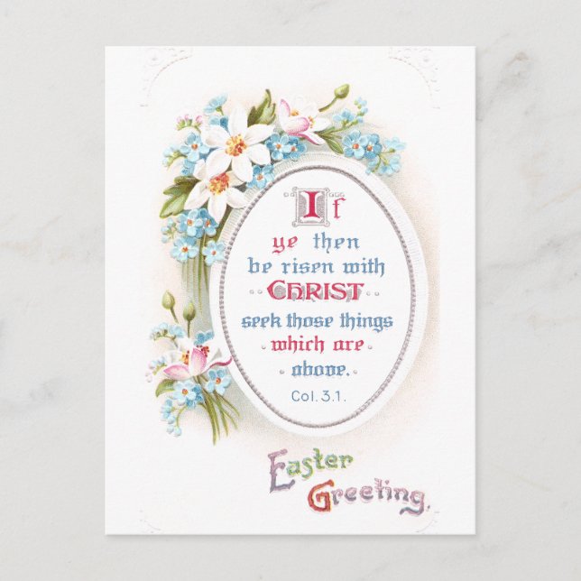 Cartão Postal De Festividades Flores de primavera Páscoa religiosa de colheita (Frente)