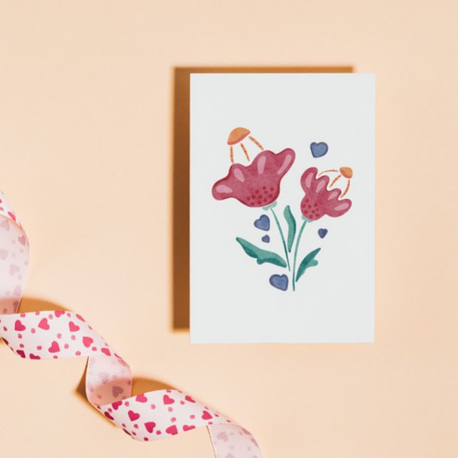 Cartão Postal De Festividades Flores Psicodélicas Adoráveis (Criador carregado)