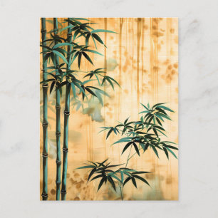 Cartão Postal De Festividades Floresta de Bambu da Natureza Botânica Zen