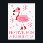 Cartão Postal De Festividades Florida Flamingo Tropical Beach Christmas Holiday<br><div class="desc">© Cindy Bendel Coastal Beach Style All Rights Reserved.</div>
