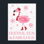 Cartão Postal De Festividades Florida Flamingo Tropical Beach Christmas Holiday<br><div class="desc">© Cindy Bendel Coastal Beach Style All Rights Reserved.</div>