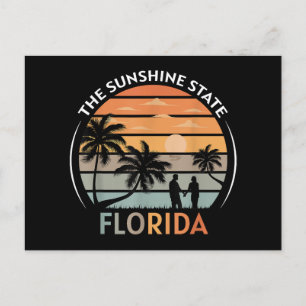 Cartão Postal De Festividades Florida Summer Beach Vintage Sunset