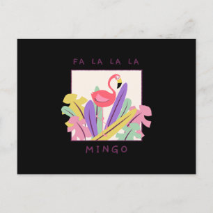 Cartão Postal De Festividades Fofo Fa La La Mingo Natal Falala Flamingo de Neve