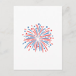 Cartão Postal De Festividades fogos de artifício de 4 de julho