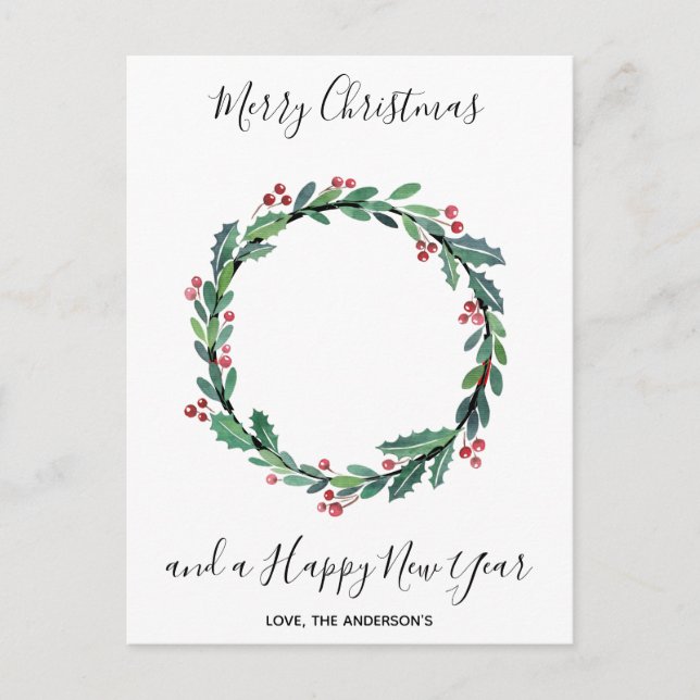 Cartão Postal De Festividades Fogueiro Thin Red Line Modern Wreath (Frente)