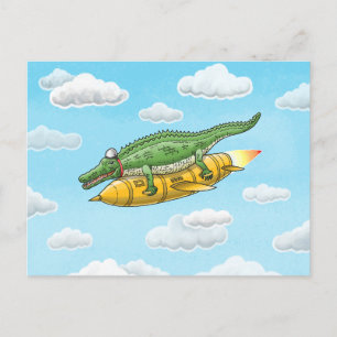 Cartão Postal De Festividades Foguete