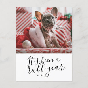 Cartão Postal De Festividades Foi um Cachorro do Ano Ruff Personalizado Natal