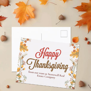 Cartão Postal De Festividades Folgas Modernas de Ação de Graças de Negócios